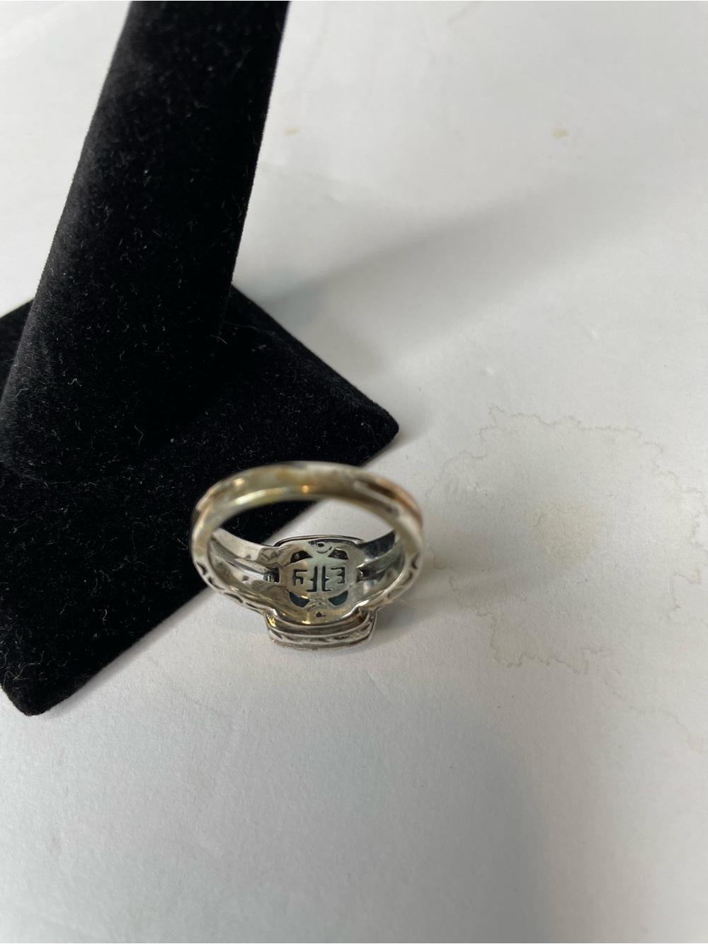 Effy Blue Topaz Halo Diamond Sterling Silver Ring Size 7.5 - Picture 9 of 14